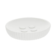 Soap Dish with Stripes Oval Polyresin Bathroom Accessory