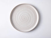 Sandy Spiral Side Plate, Glazed Beige Pottery Dessert Plate 21cm