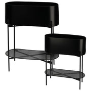 Flower Rack Set Of 2Pcs, Black, Small and Large Sizes