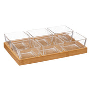Appetizer Set Bamboo Glass 7pcs