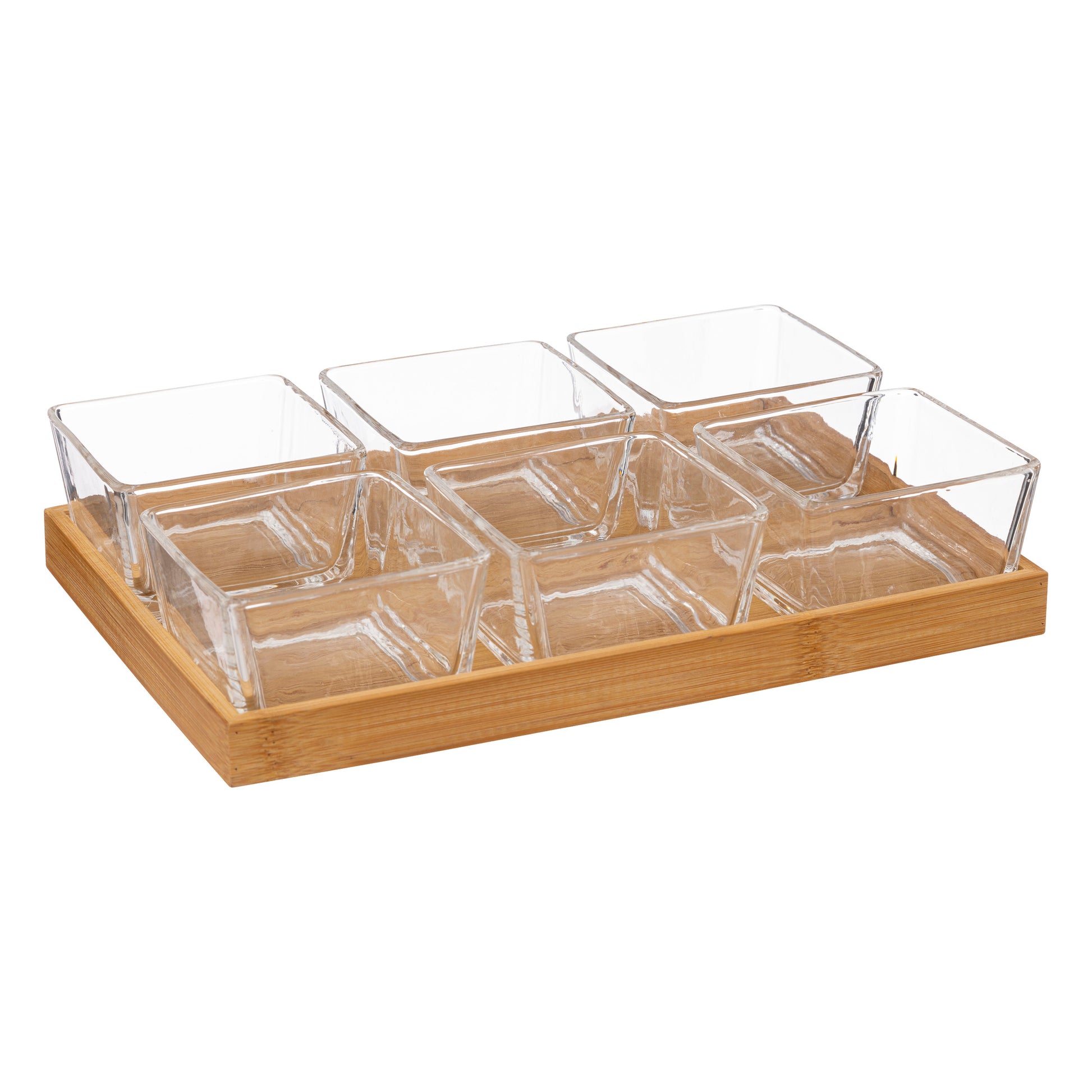 Appetizer Set Bamboo Glass 7pcs