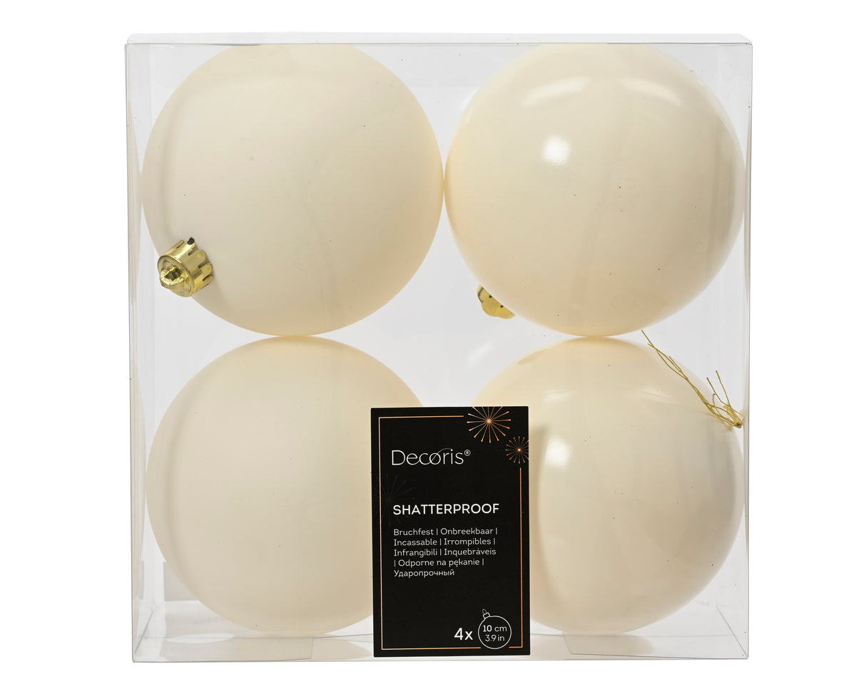 Baubles polystyrene mix 4 pcs - 10cm Shatterproof Christmas Balls