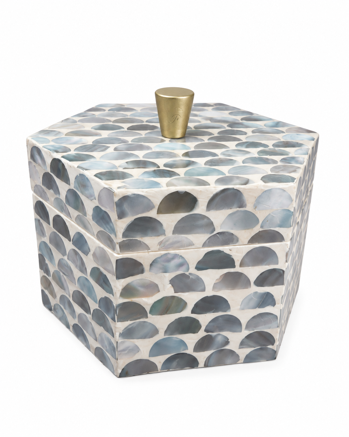 Hexagon Half Sphere MOP Decorative Box