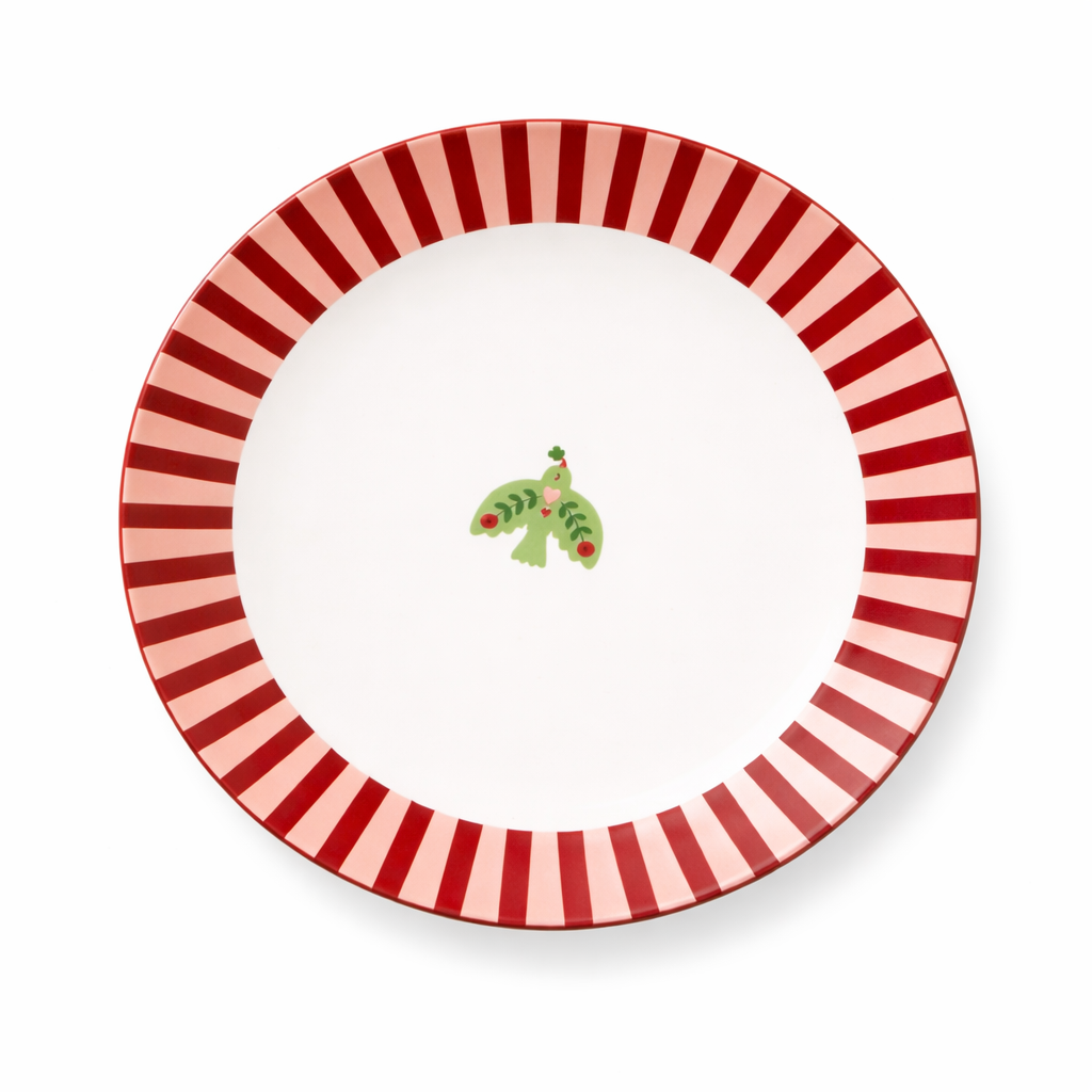 Handmade Porcelain Dessert Plate 21 cm Heart Design