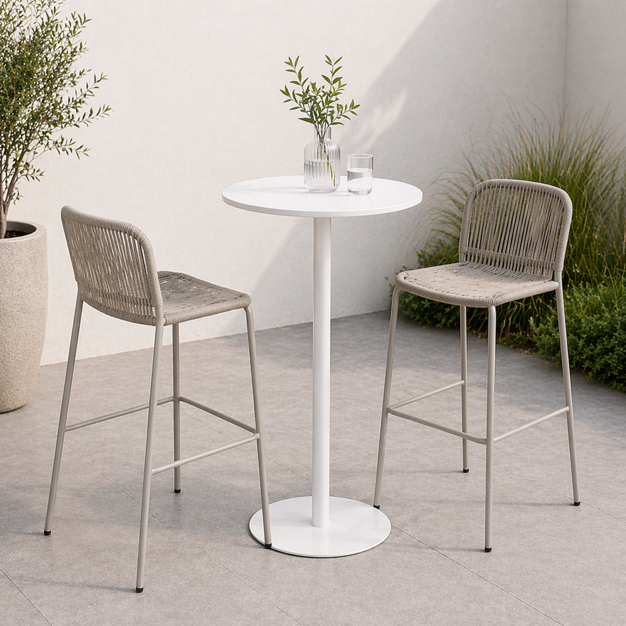 Steel Bar Table 60 x 110 cm Outdoor Bar Table Grey