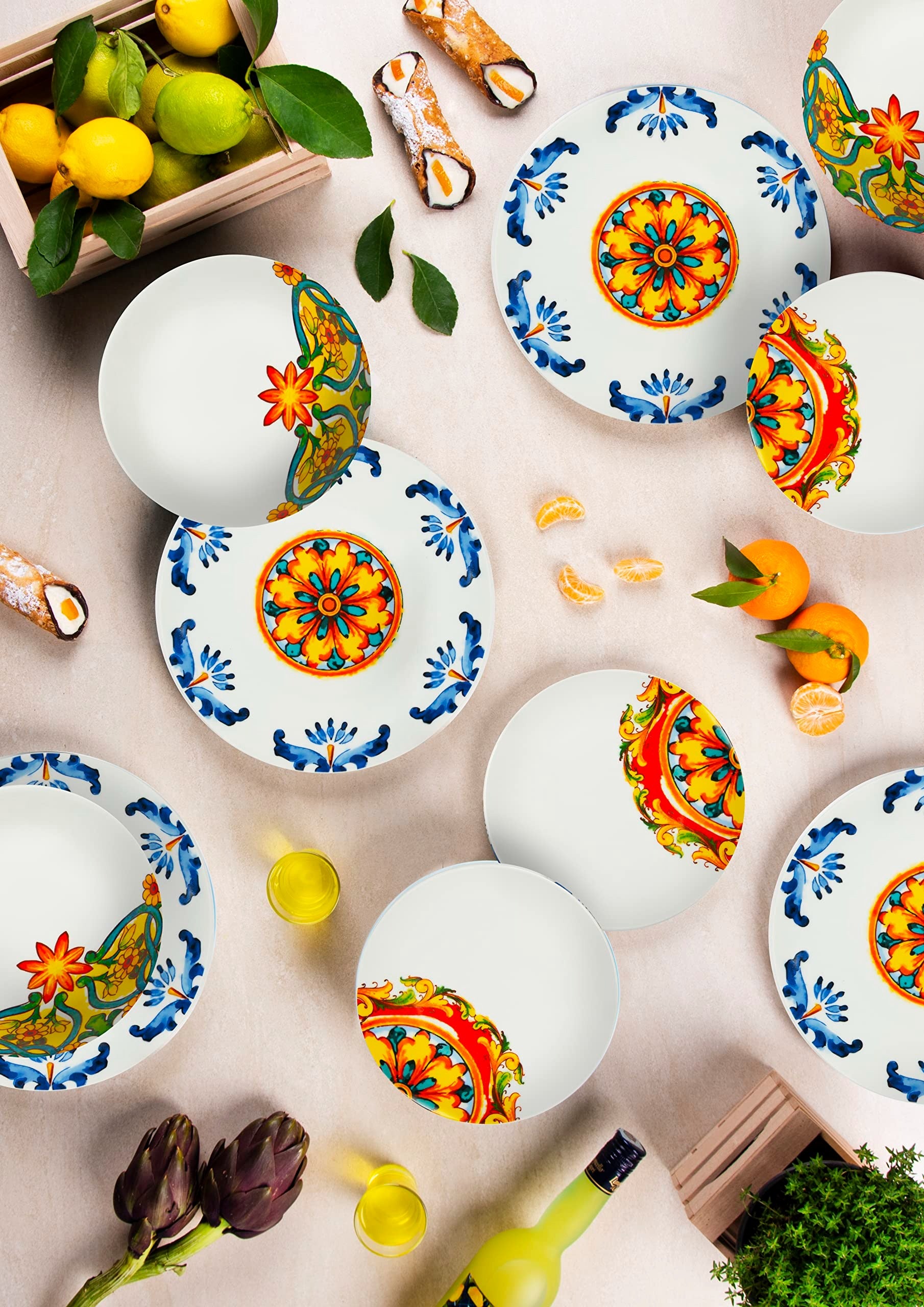 Messina Dinner Set 18 Pcs Vibrant Patterned Porcelain Tableware