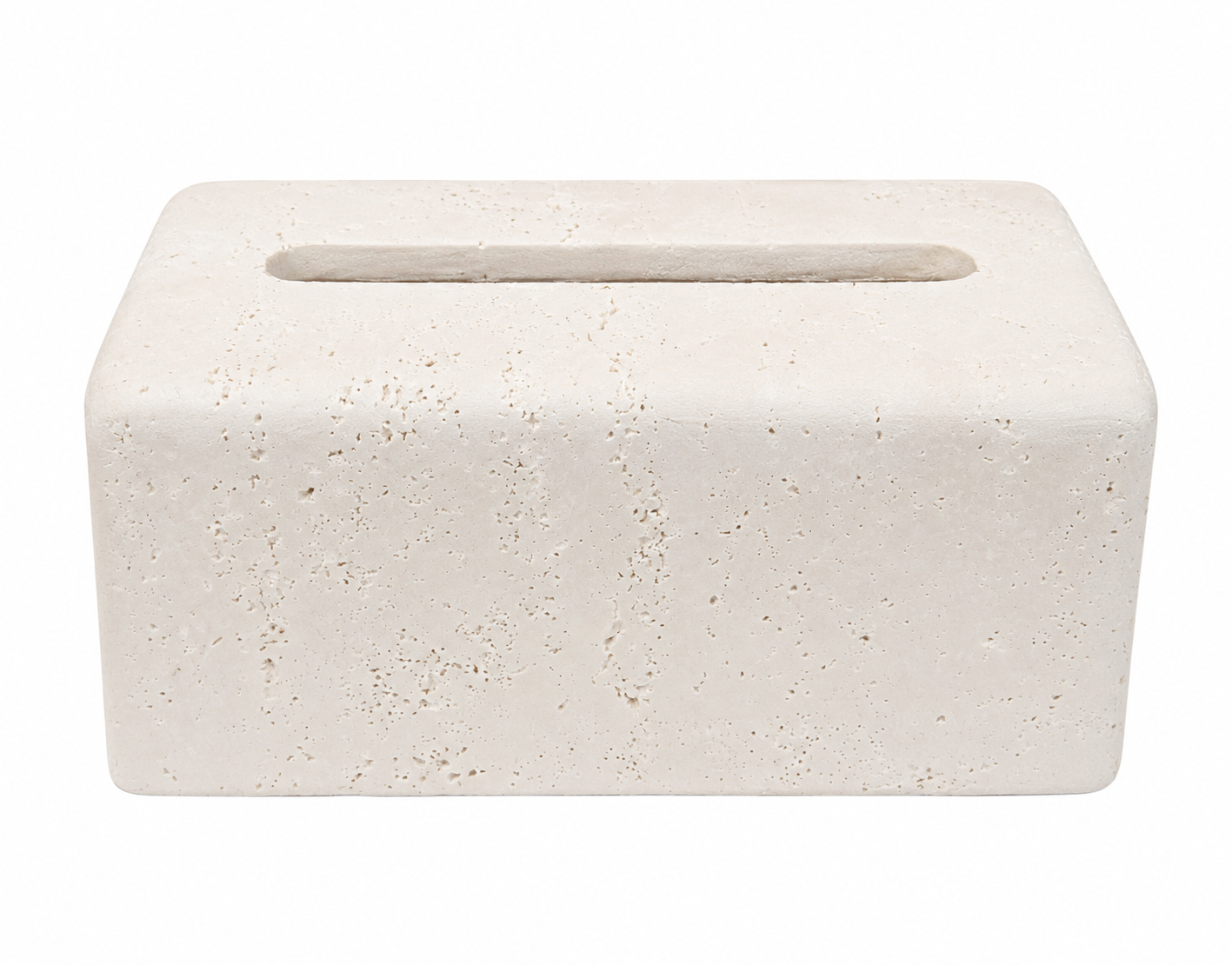 Stone Tissue Box – White (21×11×9 cm)