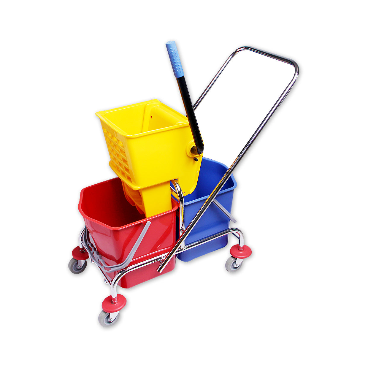 Side Press Double Wringer Trolley, 34LT Capacity, Multicolor