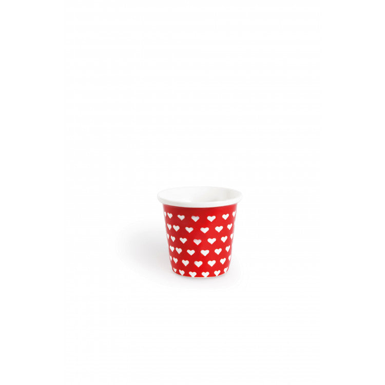 Red Little Heart Coffee Cup Porcelain 90ml Dishwasher Safe