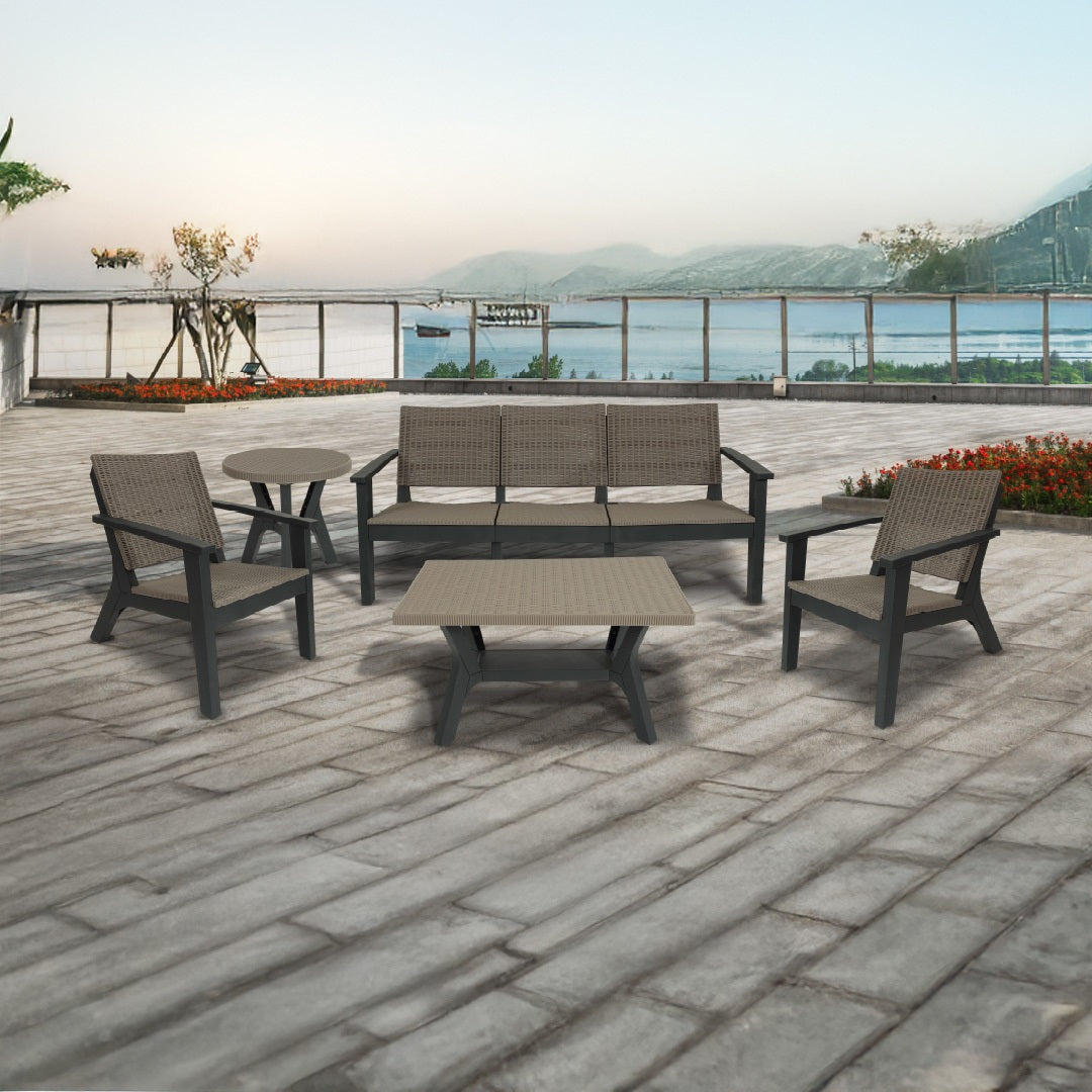 Tropicano Set 3 Resin & Fiberglass Outdoor Lounge Set for Garden