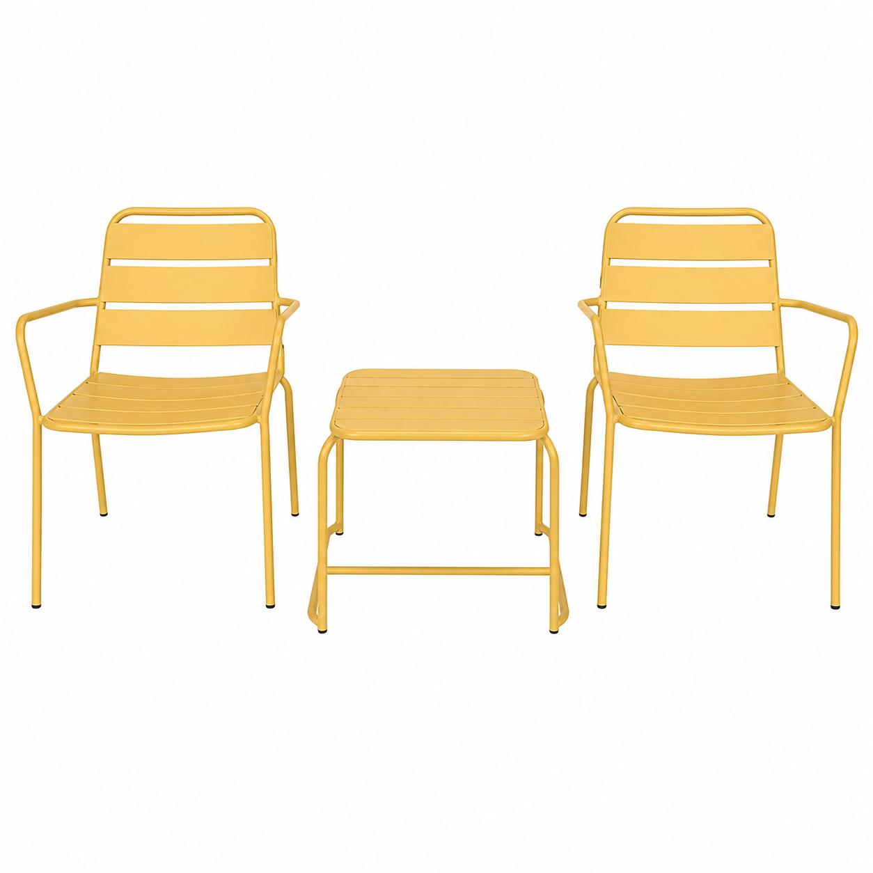 OUTDOOR STEEL SET 1+1 WITH TABLE