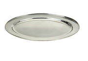 Oval Serving Plate - Stainless Steel, 34x21 cm