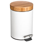 3L Natureo White Dustbin with Bamboo Lid