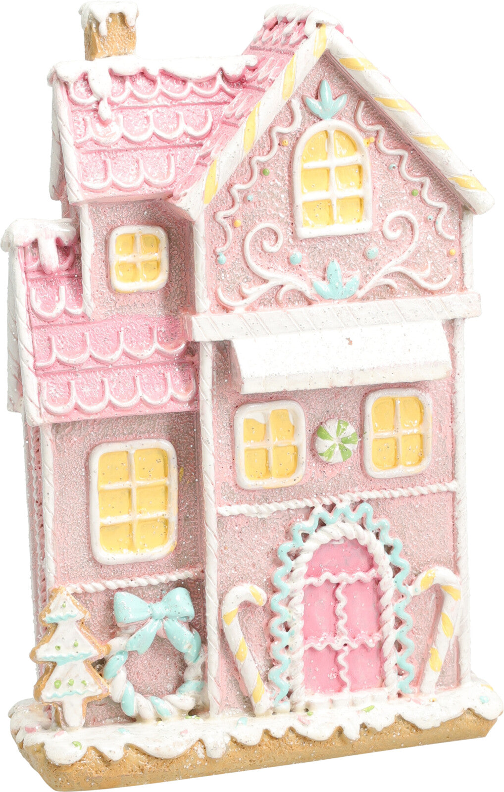 Gingerbread House Decoration - Polyresin Christmas Decor 13x5.5x20.5cm