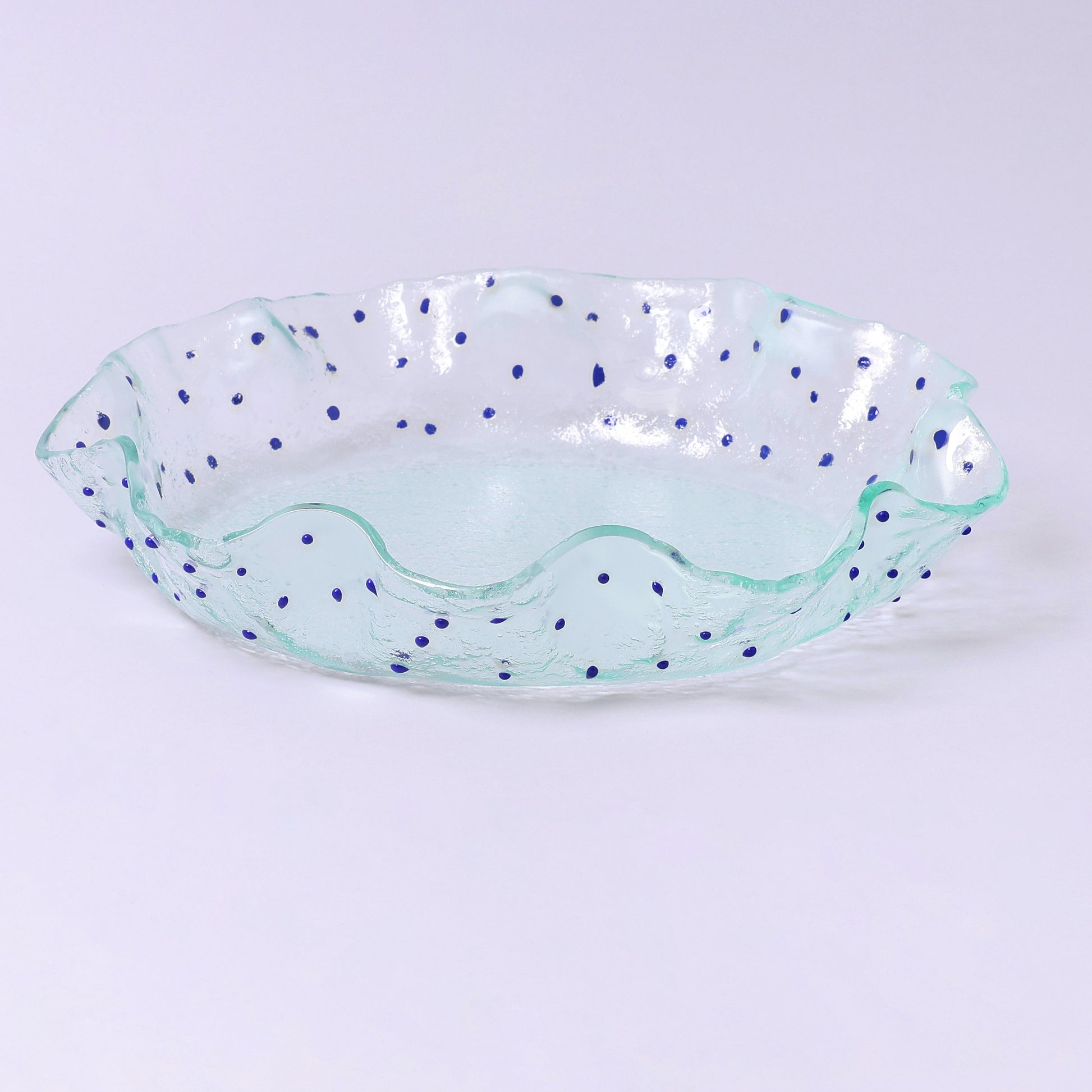 Handmade Glass Serving Plate with Colorful Pattern (2)