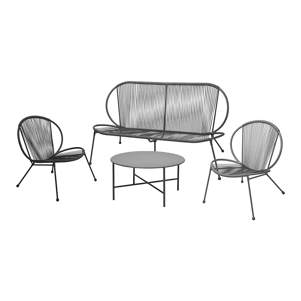 Garden Furniture 4Pcs Metal Outdoor Set – Modern Patio Lounge Collection