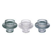 SETX3 GLASS CANDLE HOLDER