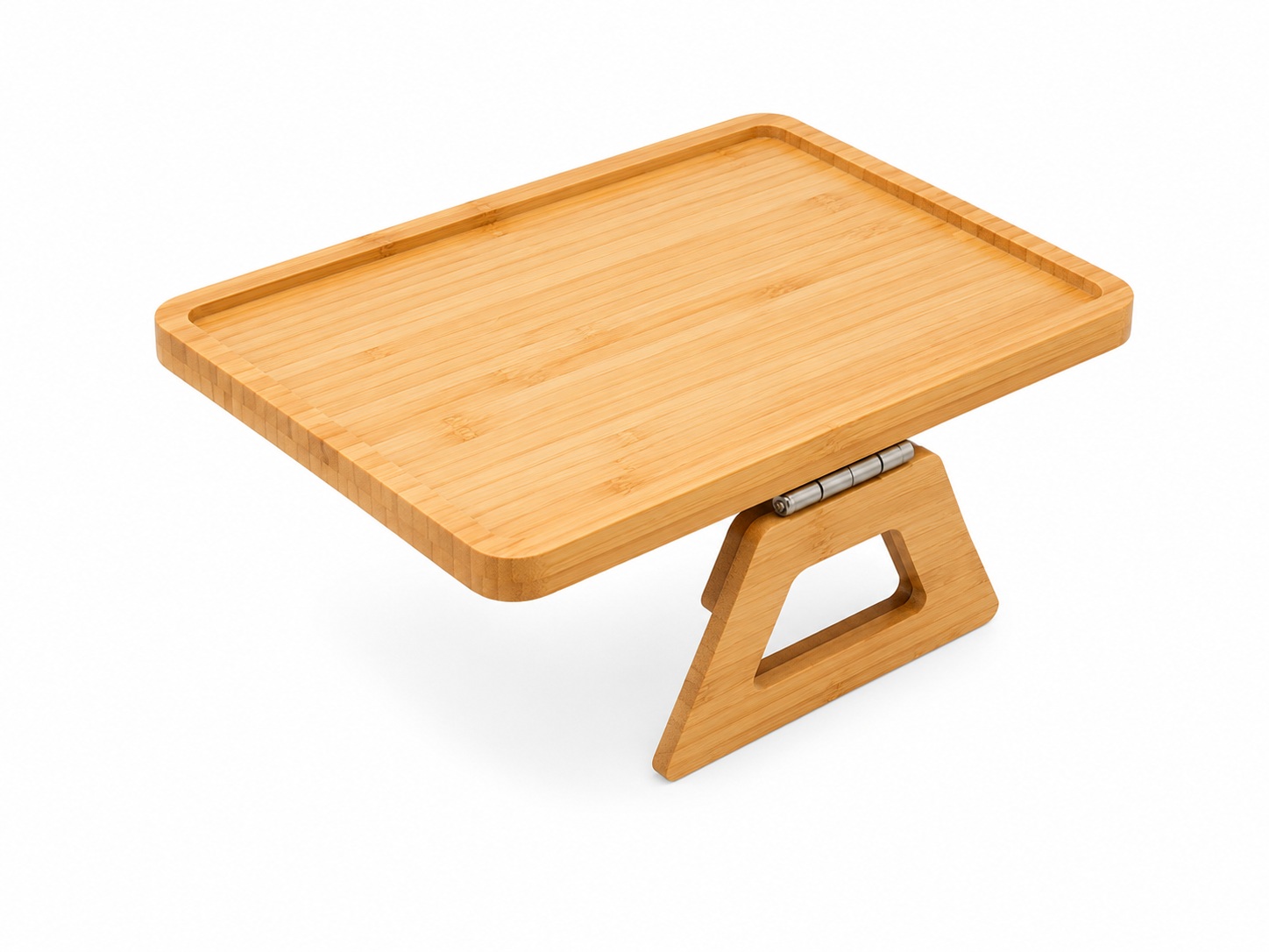 Bamboo Sofa Wide Armrest Clip-On Foldable Table Tray