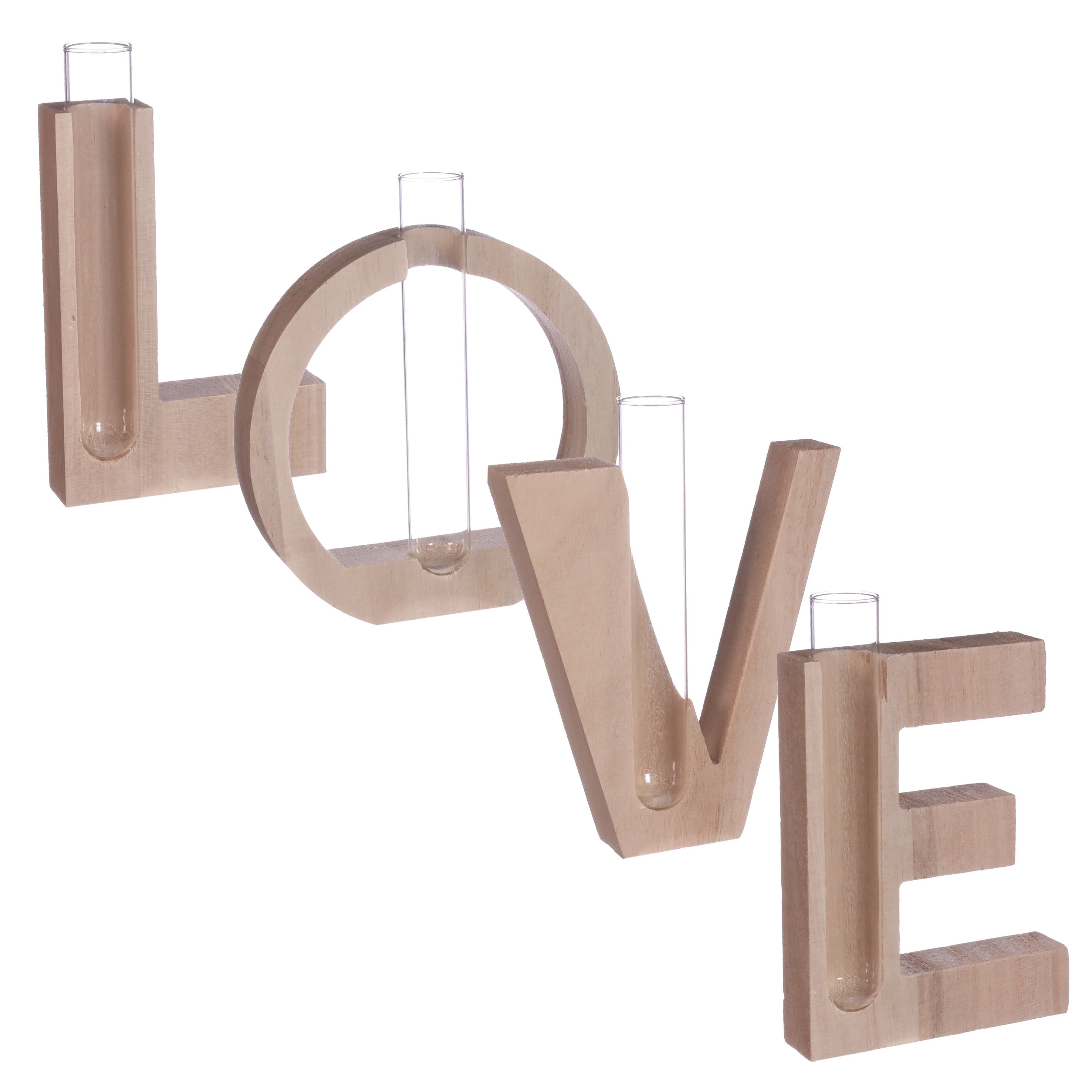 Decorative Wooden Letters with Vase Insert