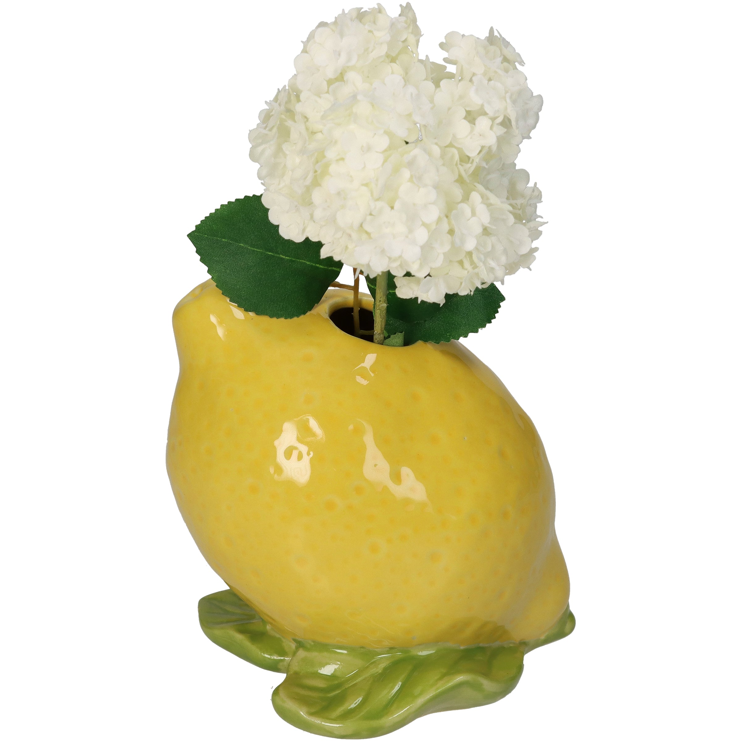 Lemon Yellow/Green Ceramic Vase, Fine Earthenware