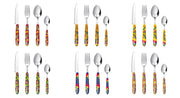 "Gipsy Soul" 24-Piece Multi-Decor Cutlery Set - Stainless Steel & Glass-Filled Polyester