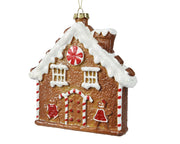 House Shatterproof Glitter Gingerbread Ornament - Brown, 18cm