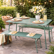 Garden Furniture Set 3PCS - Steel, Weather-Resistant