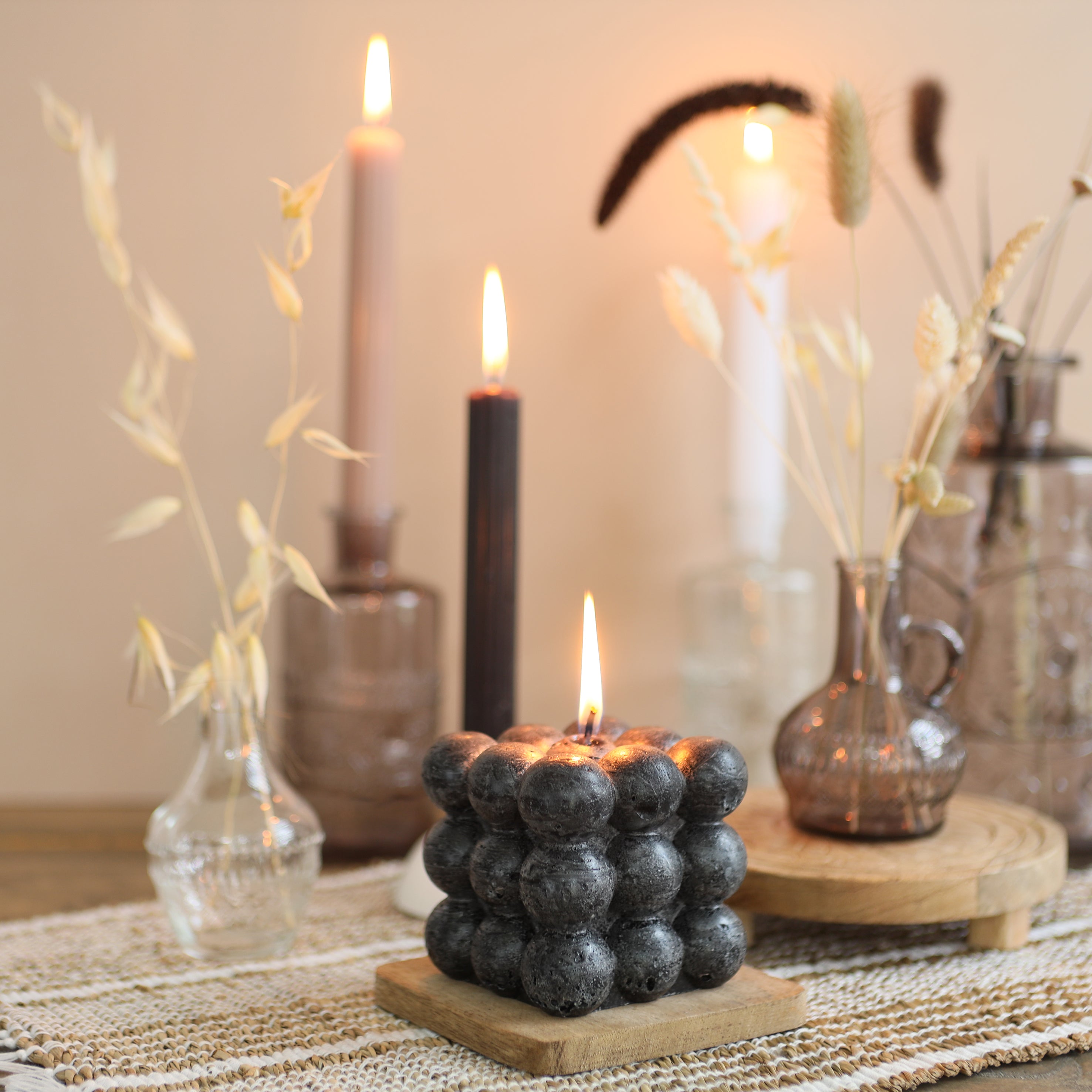 Pencil Candle Set of 4 Pcs - Ribbed Design