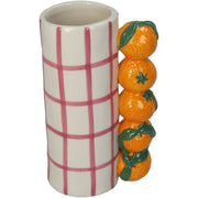 Vase Mandarin Stoneware Orange Ceramic Decorative Accent 11x8x18.5cm