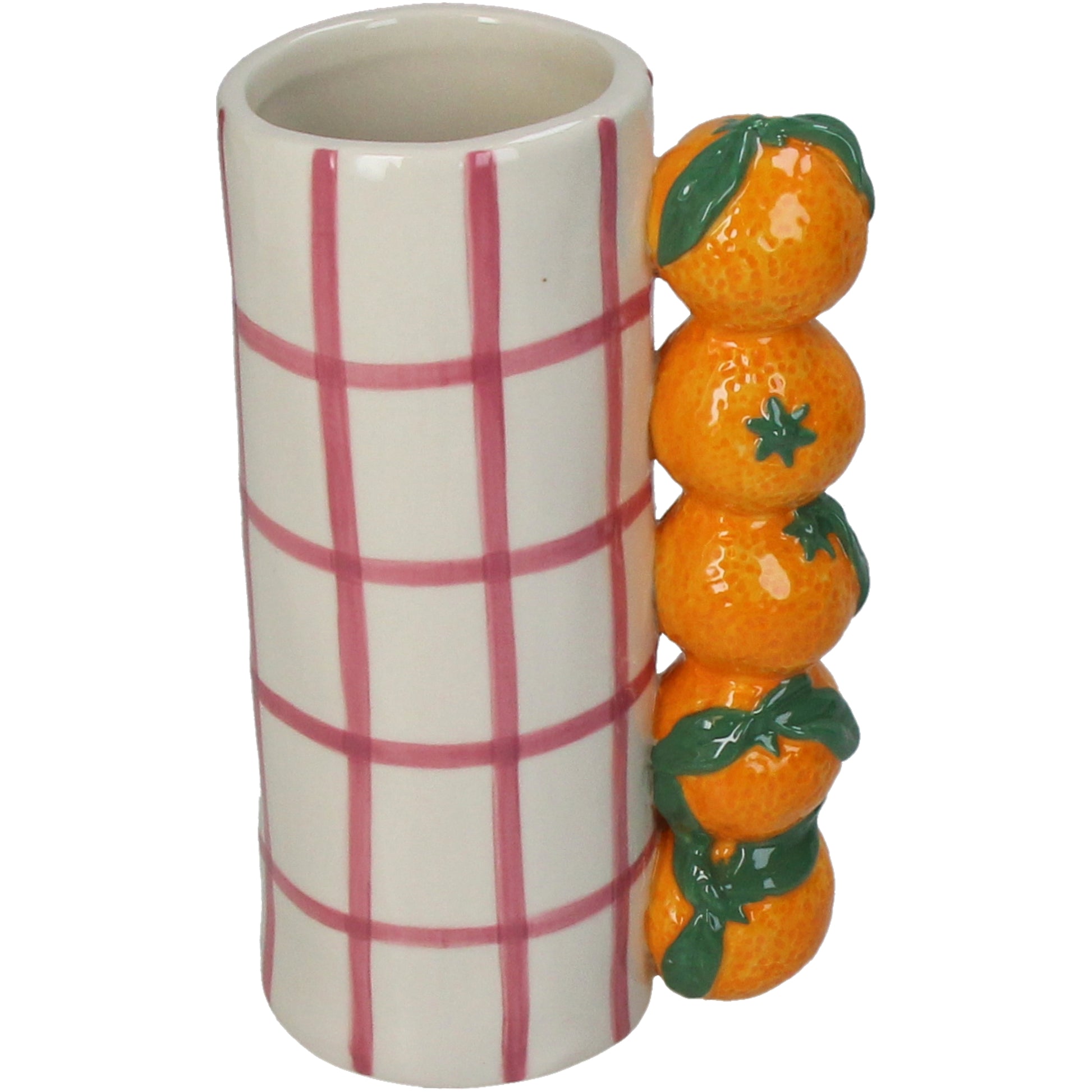Vase Mandarin Stoneware Orange Ceramic Decorative Accent 11x8x18.5cm