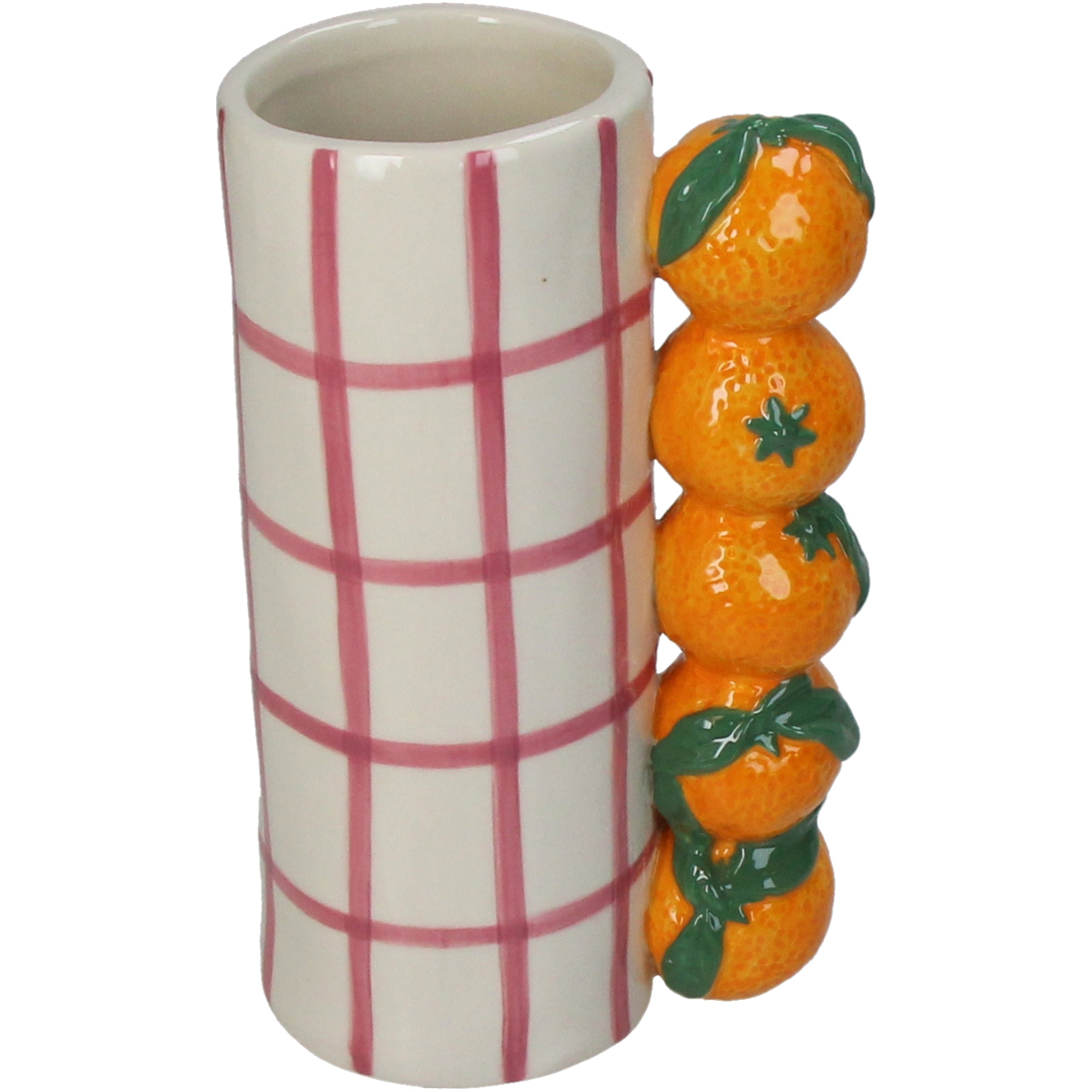 Vase Mandarin Stoneware Orange Ceramic Decorative Accent 11x8x18.5cm