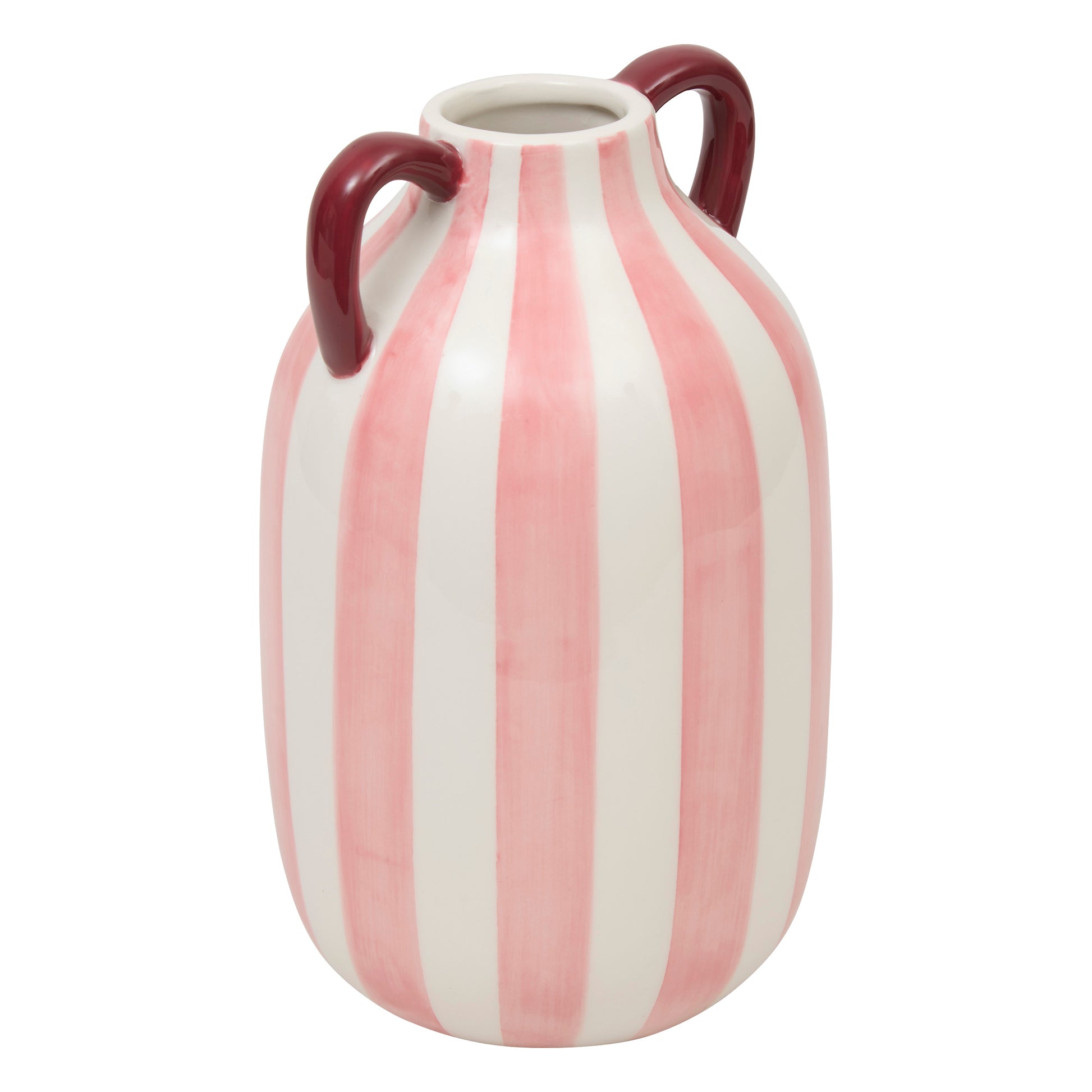 Chéri Vase - Glazed Stoneware Amphora with Vertical Stripes, 20cm