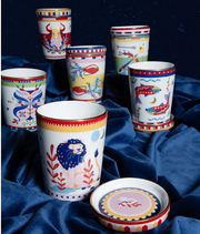 CUP WITH LID/SAUCER CAPRICORN Porcelain Mug with Lid & Saucer
