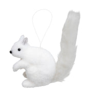 Small Snowed Sat Squirrel Hanging Christmas Ornament 11.5x6x12 cm