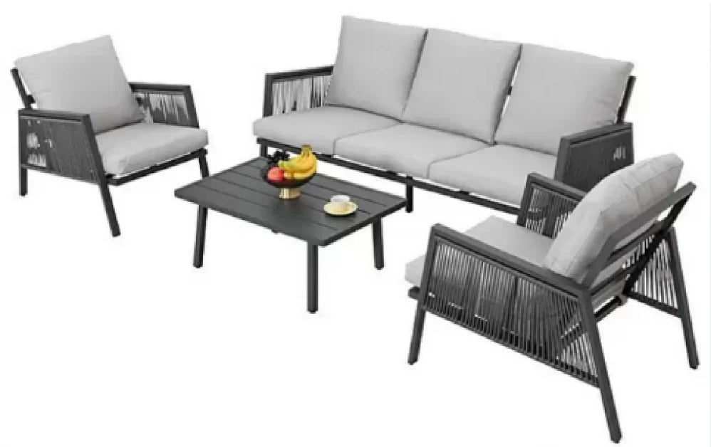 Porto Sofa Set Modern Aluminum Outdoor Lounge Set with Cushions
