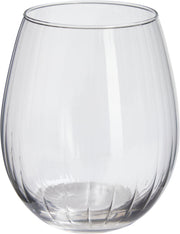 Drinking Glass Set 4pcs Stemless Clear Ribbed Base 390/440ml