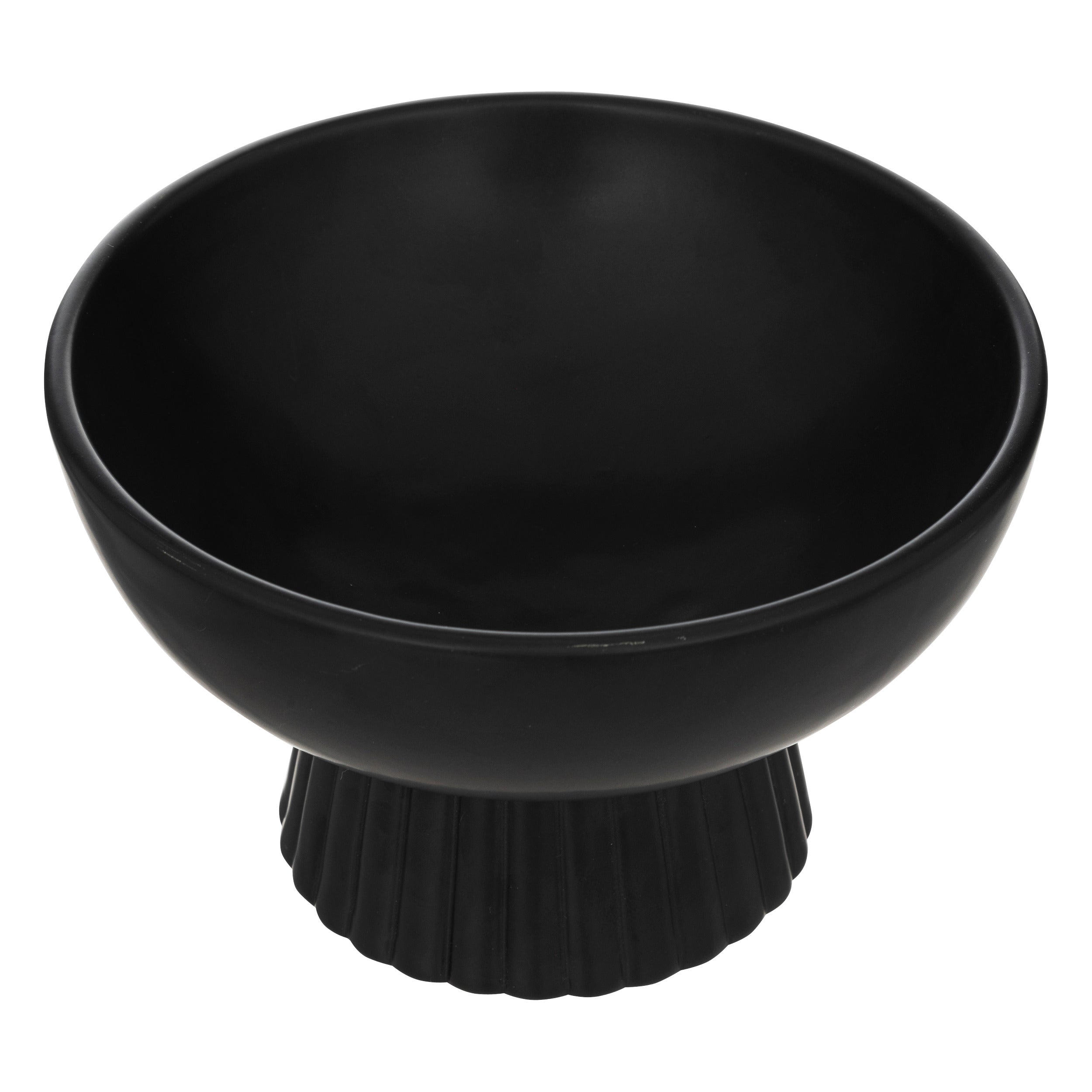 Ceramic Decoration Bowl - Black Dolomite Conical Base, D22 H14 cm