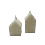 Charming Off-White Christmas House Candle