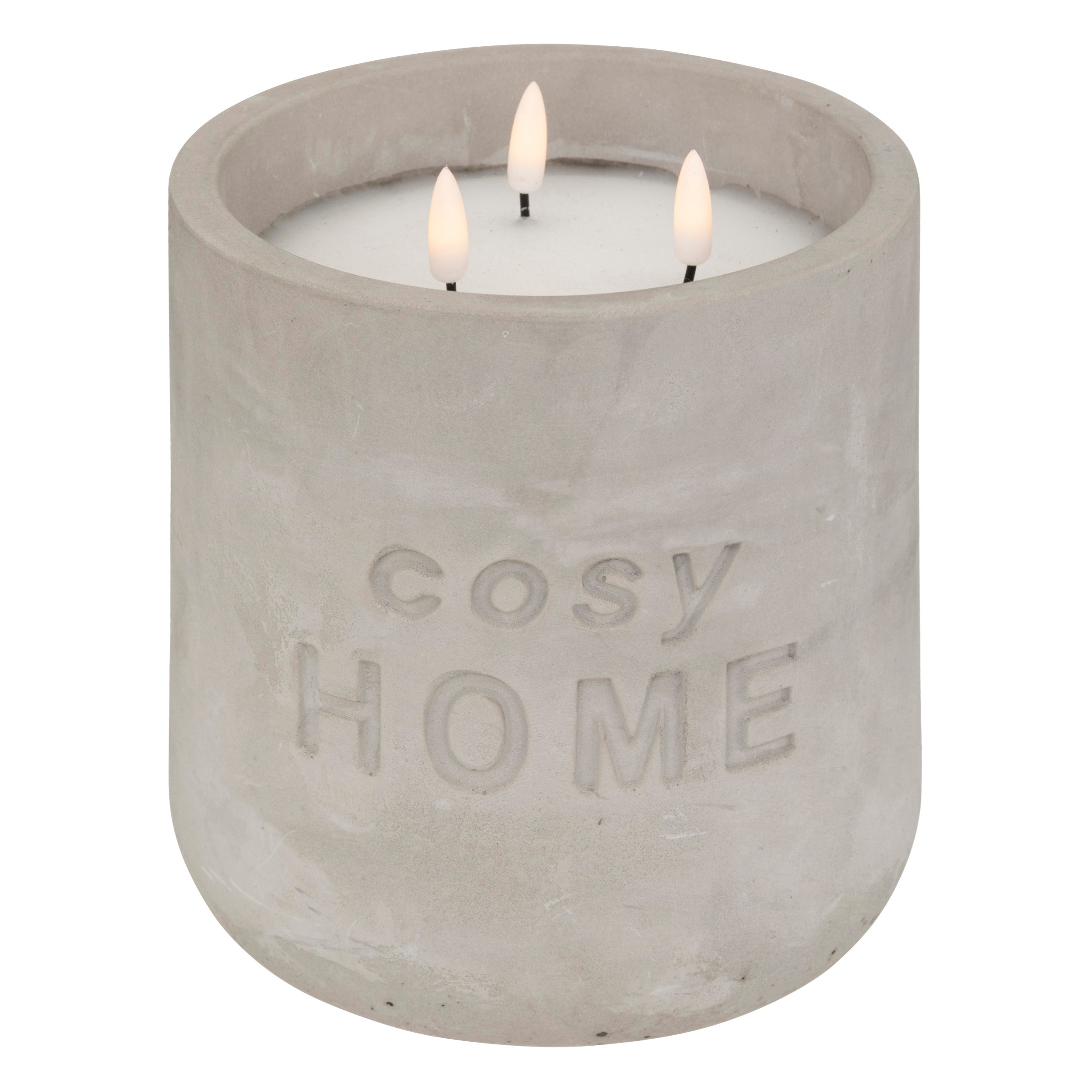 COSY LED Cement Candle – Warm Glow, Durable Finish