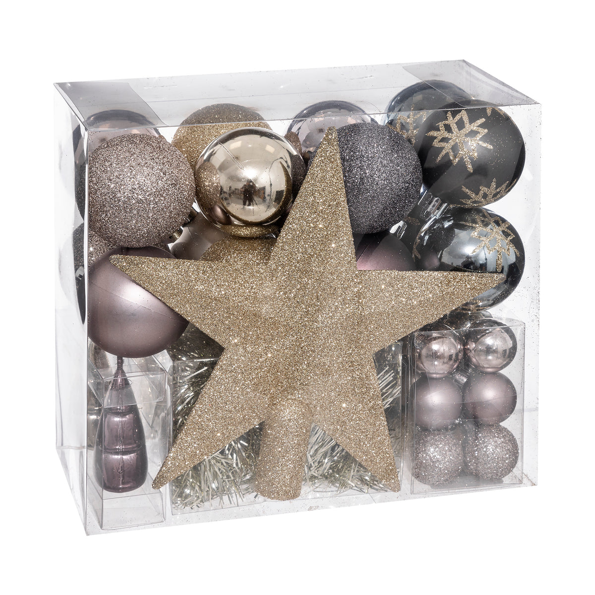 Christmas Ball Decoration Kit 44 Pcs with Star Topper