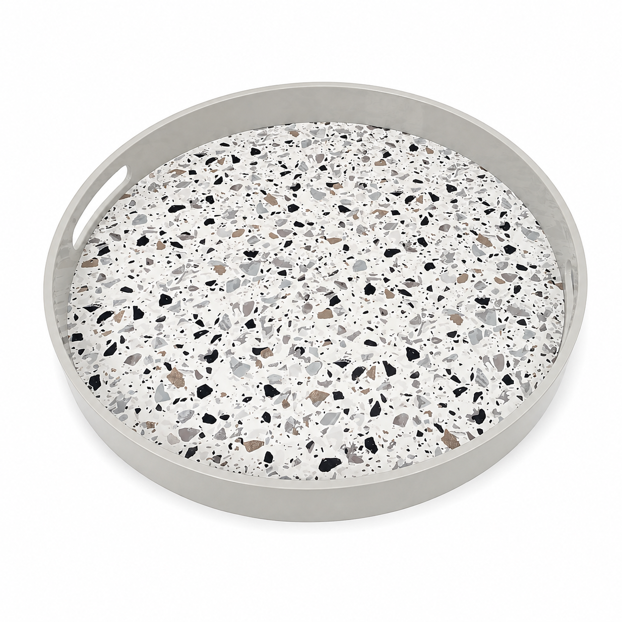 Round Tray with Mosaic Insert – 40 cm