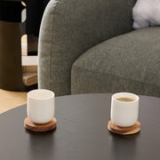 Elegance set 4 cups 10 cl and acacia coasters