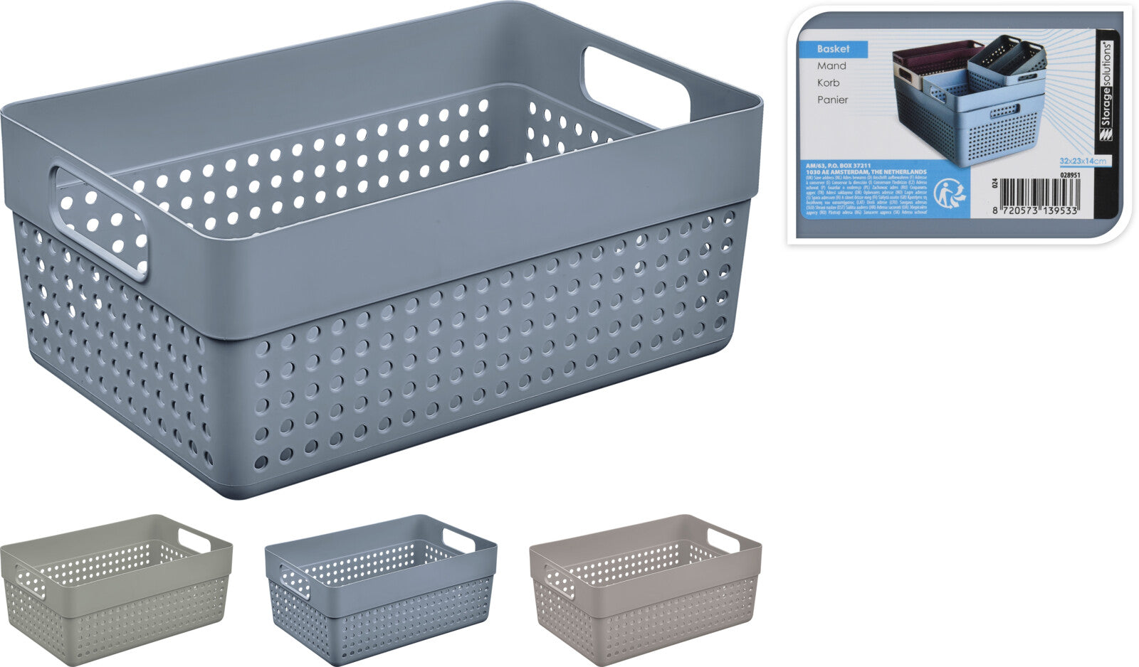 Plastic Storage Basket 10 L