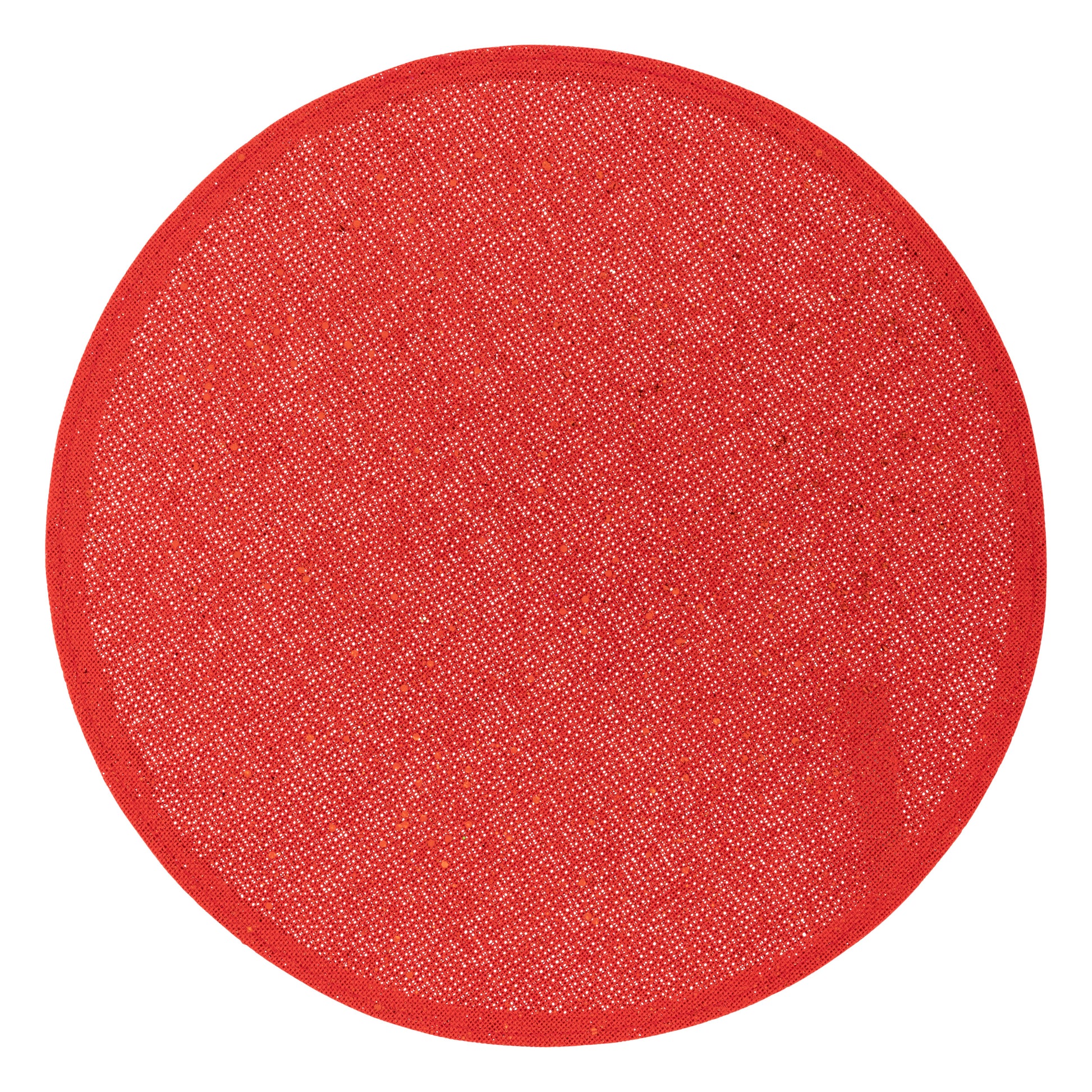 Jute Glitter Placemat Christmas - Red, 38cm