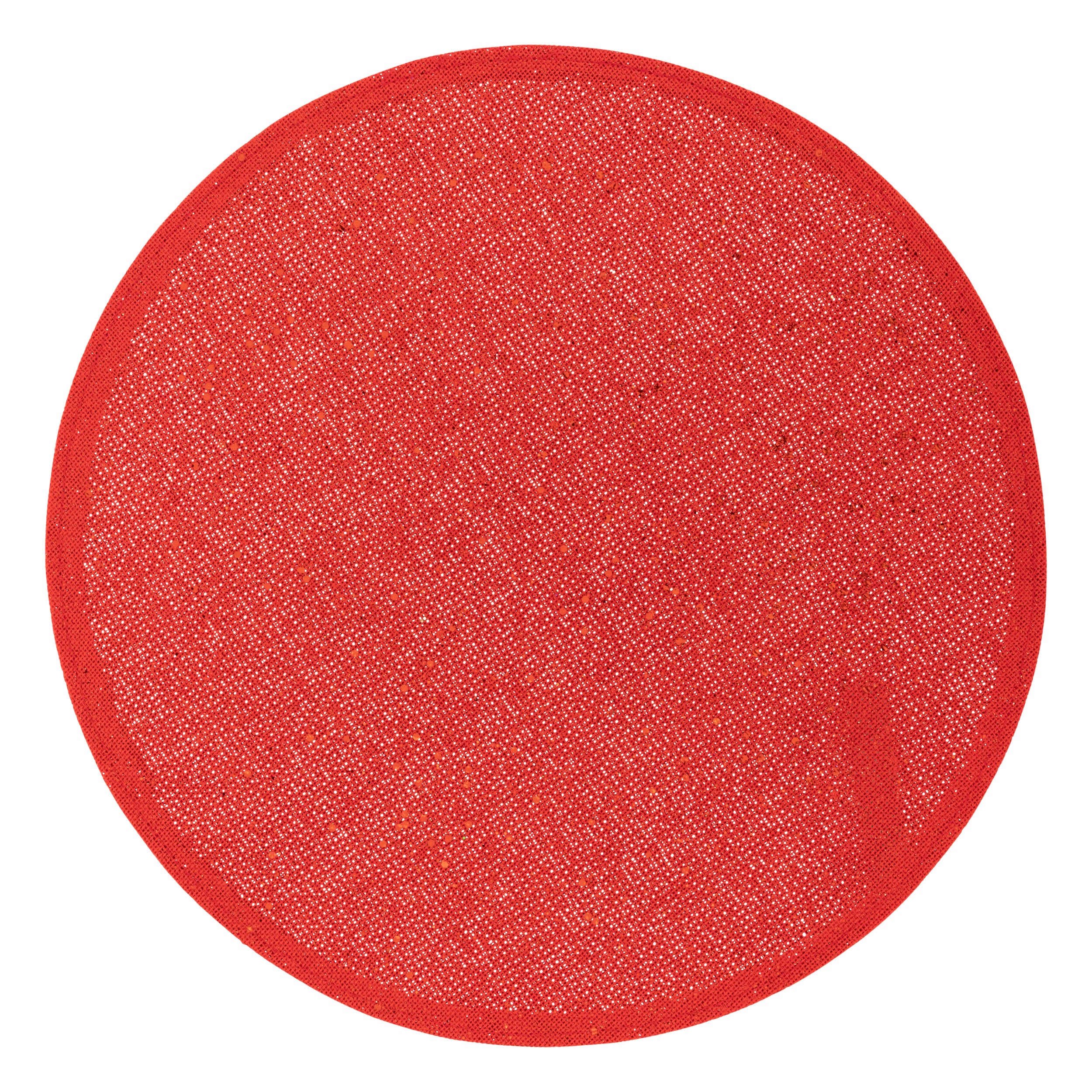 Jute Glitter Placemat Christmas - Red, 38cm