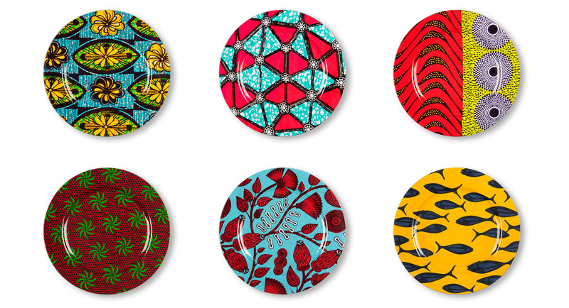AFRIKA Set of 6 Charger Plates - Multicolor, Round, 33 cm