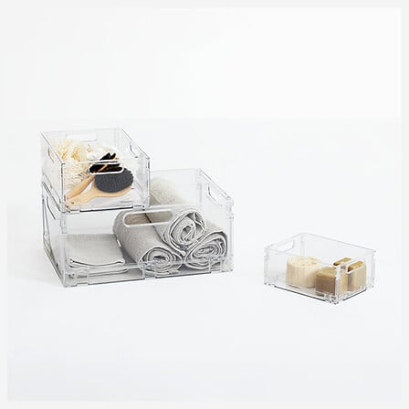 Fold'n Box folding box - Clear PET folding storage box, 3 sizes