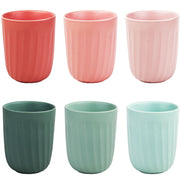 Set of 3 Ceramic Mugs in Green and Pink