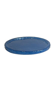 Handmade Blue Glass Pizza Plate