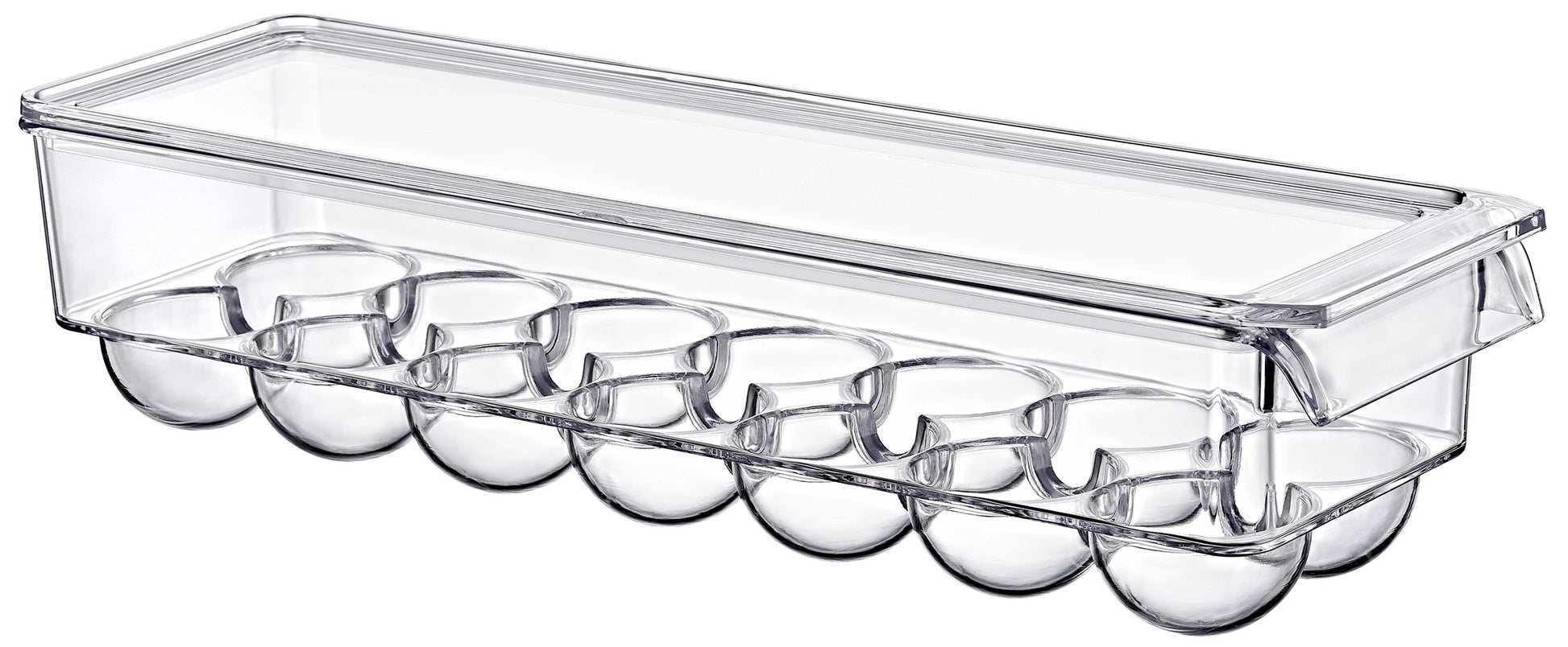 Clear 14 Grid Egg Box, Transparent PET Plastic Fridge Organizer
